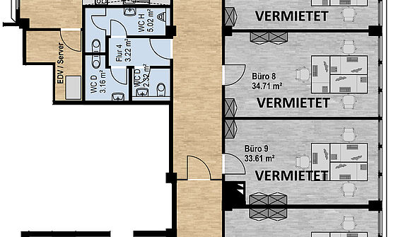 Moderne Büroräume ab ca. 34m² im Gewerbegebiet Köln-Longerich