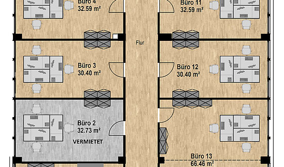 Büroräume zwischen 30m² - 66m² im Gewerbegebiet Köln-Longerich