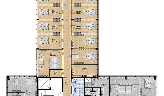 Büroräume zwischen 30m² - 66m² im Gewerbegebiet Köln-Longerich