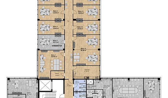 Büroräume zwischen 30m² - 66m² im Gewerbegebiet Köln-Longerich